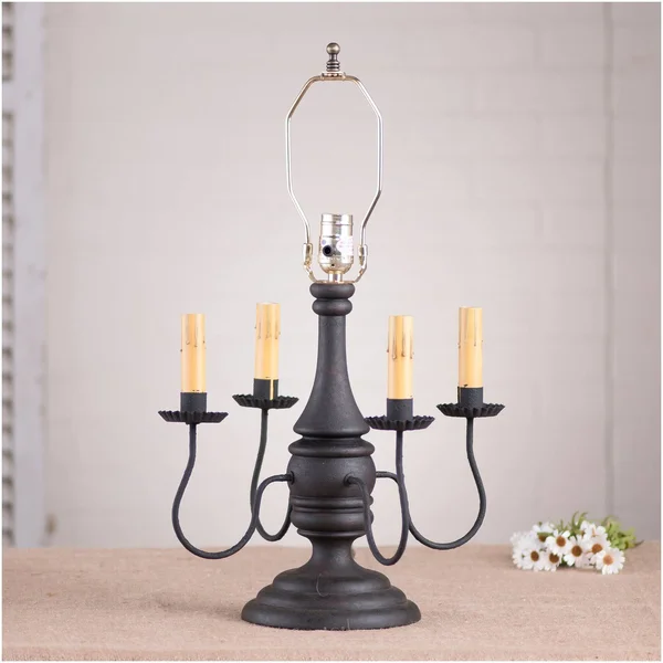 Jamestown Lamp Base in Hartford Black Over Red