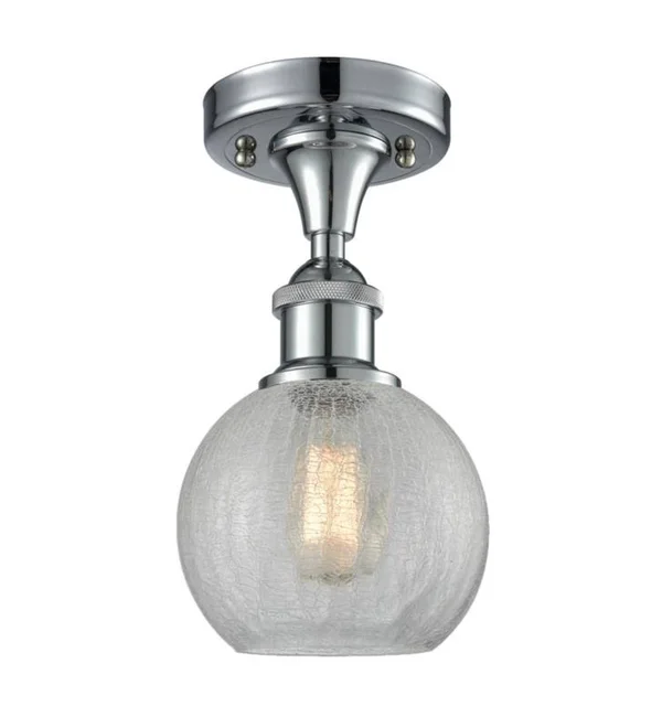 Innovations 516-1C-AC-G125 Athens 1 Light Semi-Flush Mount in Antique Copper