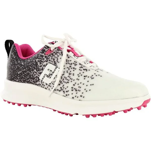 FootJoy FJ Leisure Previous Season Shoe Style Ladies Spikeless Golf Shoes - 92924 - Black/White - Size: 6.5 M