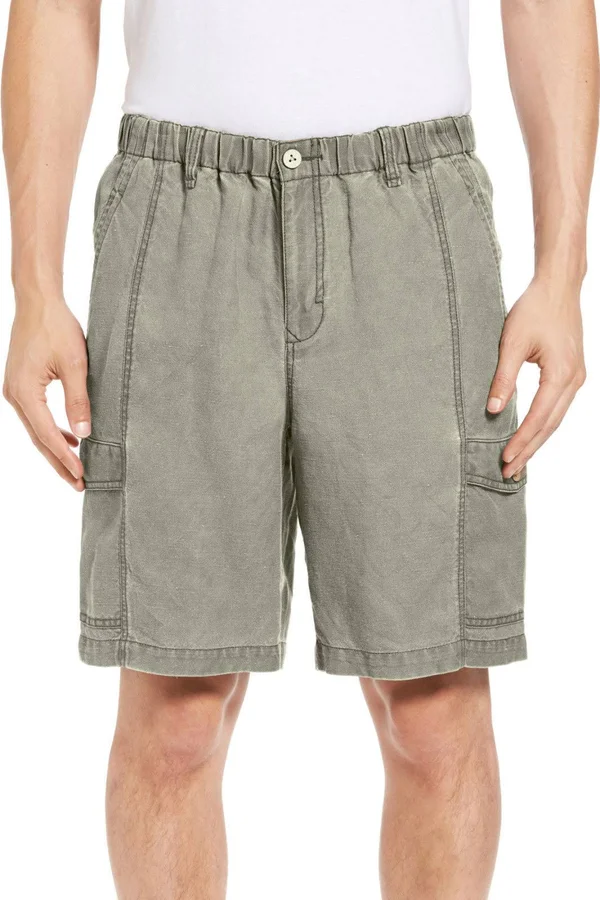 Tommy Bahama Linen The Dream Cargo Shorts - Mens, S, Lentil