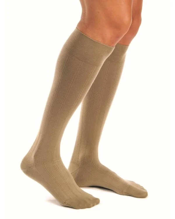 Jobst for Men Casual Knee High Socks - (30-40 mmHg) Khaki - Medium