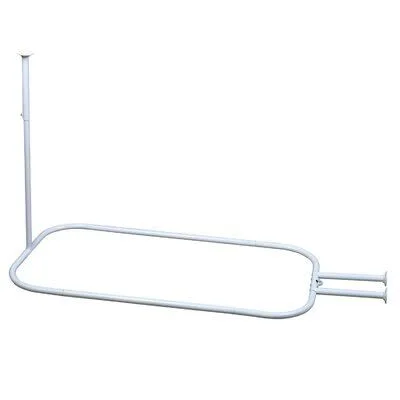 66x22 Adjustable D-Shaped Fixed Shower Curtain Rod Versalot