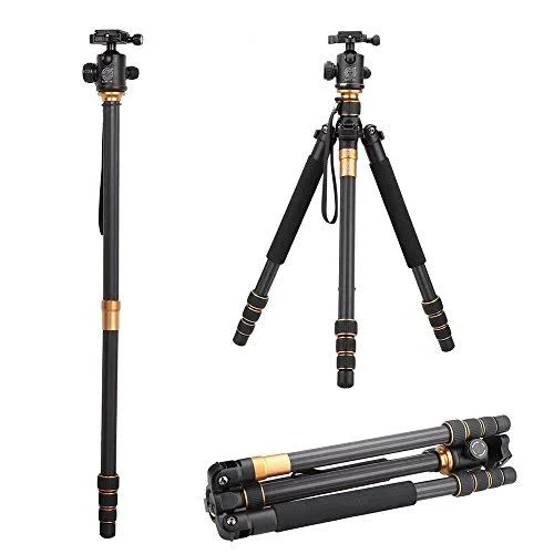 SLR Camera Lightly Armed Era Q999C Carbon Fiber Tripod PortableTravel Photography PTZ Bracket Single Micro JSJZ011