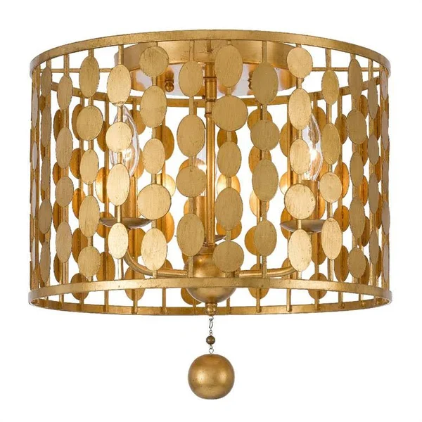 Crystorama 544-GA Layla 3 Light Antique Gold Ceiling Mount