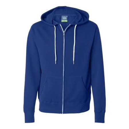 New - NIB - Independent Trading Co. - Unisex Lightweight Full-Zip Hooded Sweatshirt - Adult Unisex, Size: Medium, Blue