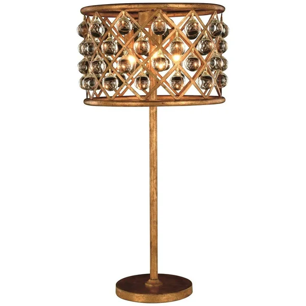 Elegant Lighting 1204TL15PN/RC Madison 3-Light Table Lamp - Polished Nickel