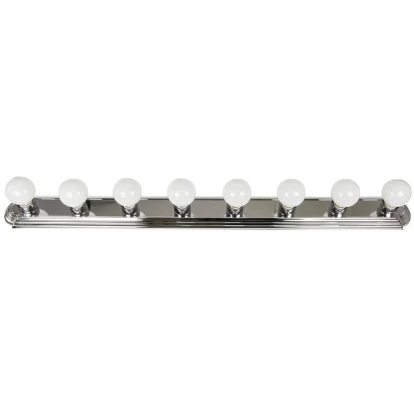 48 in. 8-Light Chrome Globe Style Indoor Bath Vanity Light Fixture