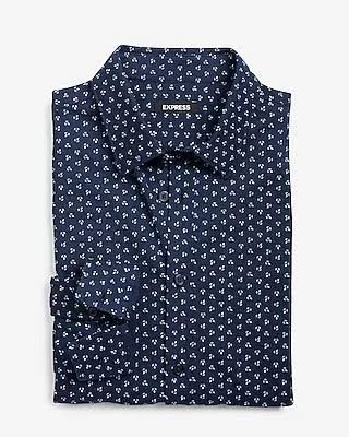 Slim Dot Print Luxe Comfort Knit Shirt Blue Men's M Tall