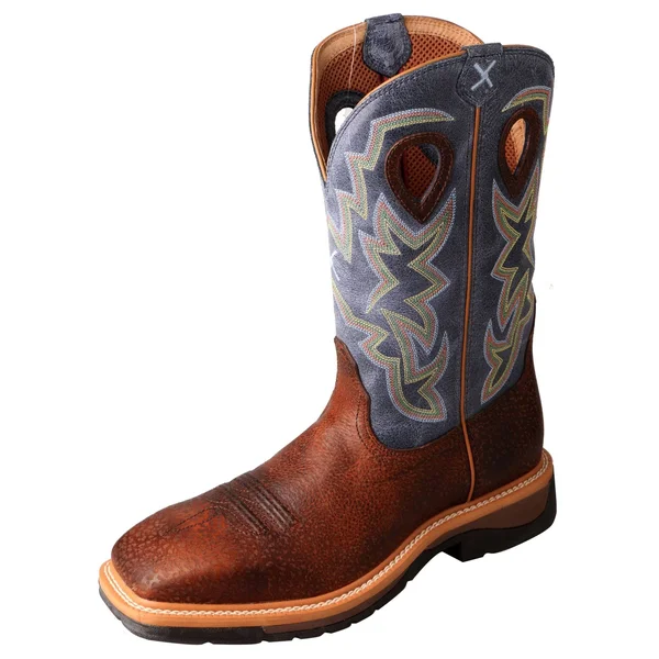 Twisted x Men's Lite Cowboy Work Boots - Peanut/Navy
