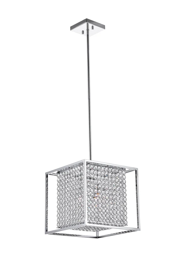 CWI Lighting Cube 3 Light Chandelier - Chrome