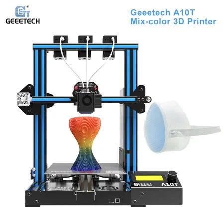 Geeetech A10T Desktop 3D Printer Fast Assembly Support Mix-Color Printing with GT2560 Control Board Resume Printing Filament Det