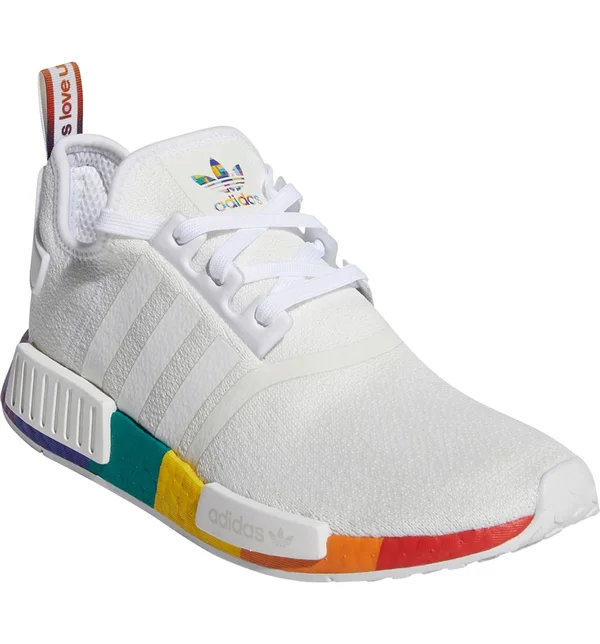 Adidas Originals Mens NMD R1 Pride - Shoes White/White/White Size 11.0