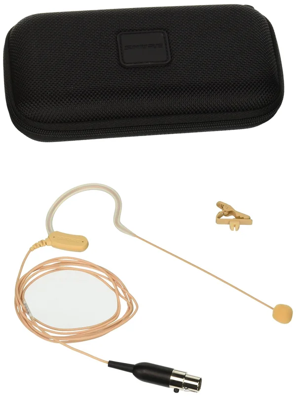 Shure MX153T/O-TQG Omnidirectional Earset Headworn Microphone - Tan