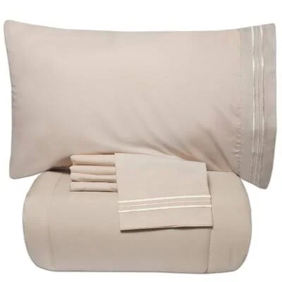 Bucktown Luxury Alternative Comforter Set Charlton Home Color: Cream - Size: Twin XL Comforter + 3 Additional Pieces