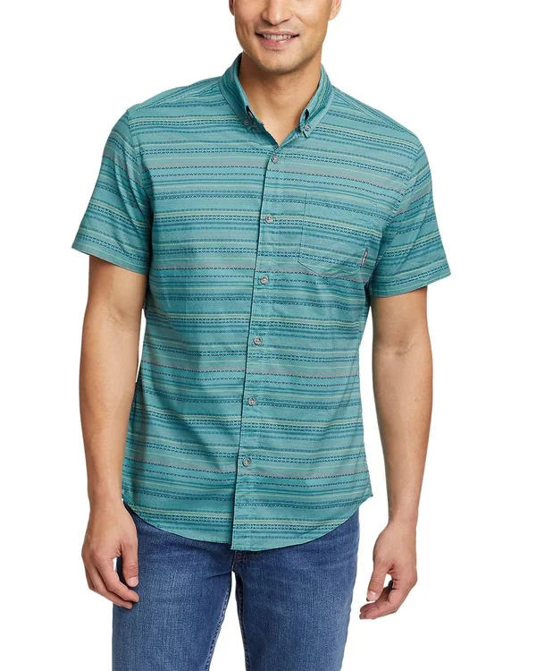 Eddie Bauer Men's Baja Short-Sleeve Shirt - Print - Green - M
