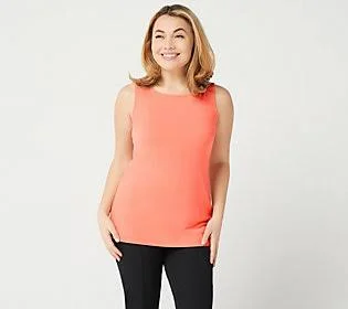 Susan Graver Modern Essentials Liquid Knit Tanktop, Size X-Small, Cantaloupe