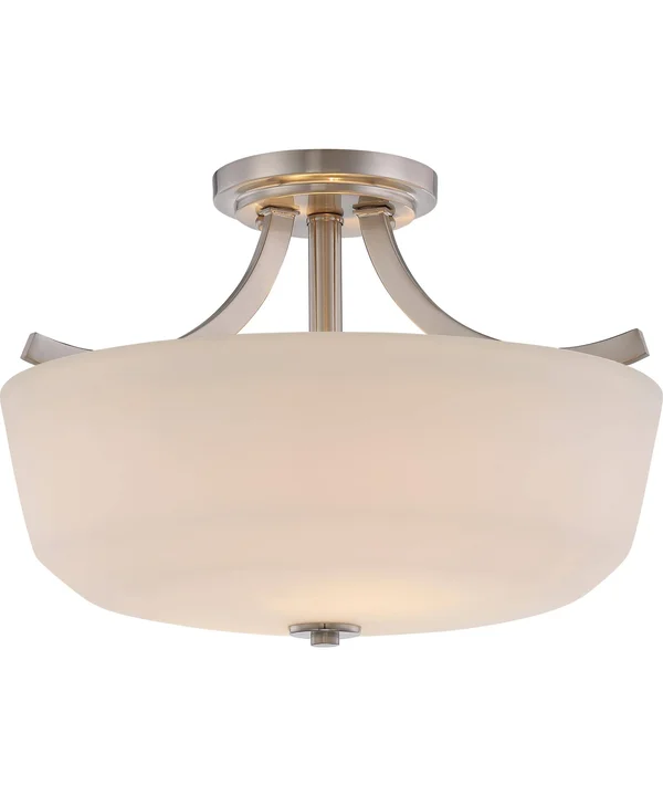 Nuvo Lighting Laguna - 2 Light Semi Flush with White Glass Brushed Nickel 60/5826