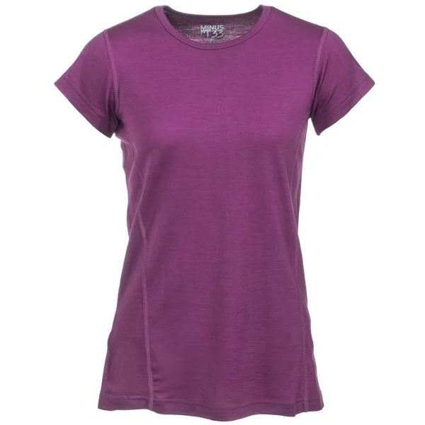 Minus33 Merino Wool Women's Appalachia Lightweight Short Sleeve Crew, Radiant Violet, X-Small