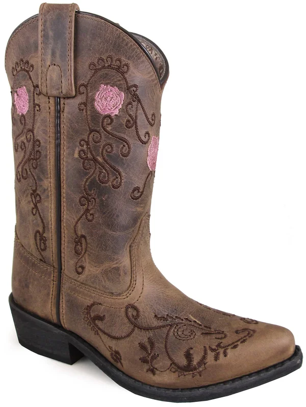Smoky Mountain Childs Rosette Snip Toe Boots 2 Brown