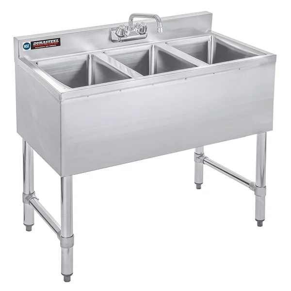 DuraSteel SCSM19393S18 38.5x22 L x 18.8x22 W Free Standing Service Sink with Faucet