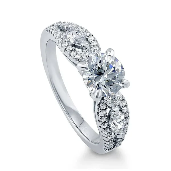 Berricle Sterling Silver Solitaire Promise Wedding Engagement Ring Made with Swarovski Zirconia Round 1.6 CTW Size 7