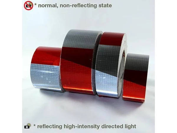 Oralite (Reflexite) Gate Arm Microprismatic Retroreflective Conspicuity Tape: 2 in x 50 yds. (alternating 16 in. Red 16 in. Whit