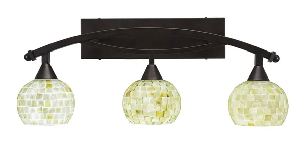 Toltec Lighting-173-BRZ-405-Bow - Three Light Bath Bar Bronze Finish with Mystic Seashell Glass