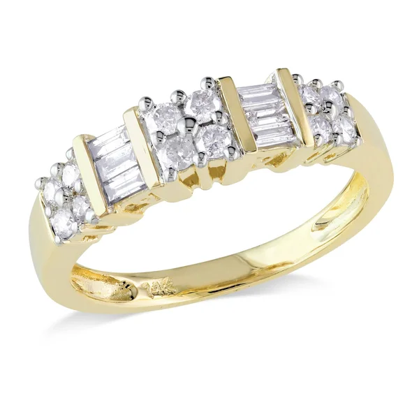 Miadora 14K Yellow Gold 1/2ct TDW Baguette Diamond Anniversary Band Ring - 9.5