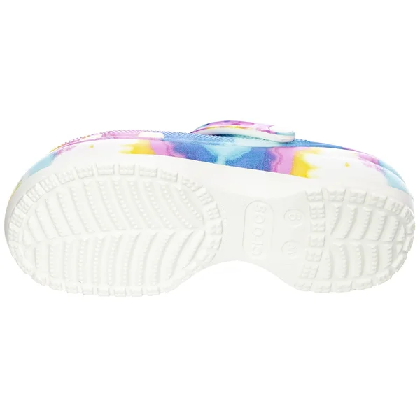 Crocs Women's Classic Tie Dye Platform Clogs, White