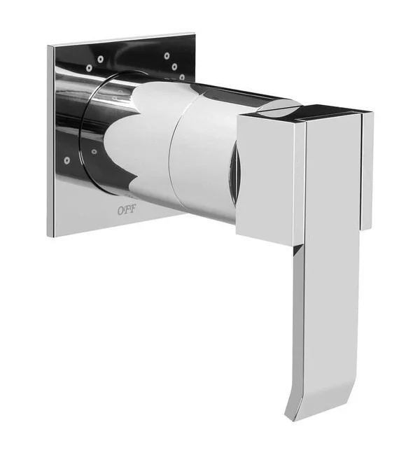 Graff G-8066-LM38S-PN-T Qubic TRANSFER Valve Trim Plates and Handle in Polished Nickel