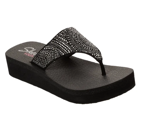 Skechers Women's Vinyasa - Stone Candy Wedges - Black, 5.0