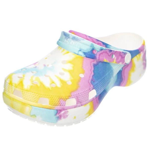 Crocs Women's Classic Tie Dye Platform Clogs, White