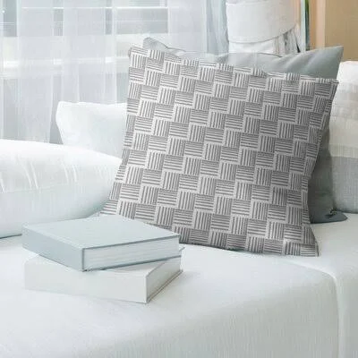 Classic Basketweave Stripes Throw Pillow Cover Brayden Studio Color: Warm Orange/Yellow - Cover Material: Cotton Twill