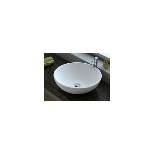 Legion Furniture Solid Surface Vessel Sink in White Matt Without Faucet - Matt White WJ9038