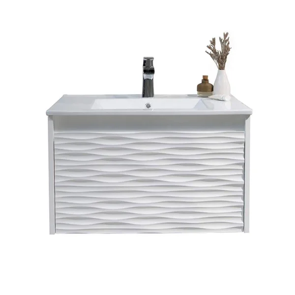 Contemporary White Floating Vanity Set (30 inch), Blossom