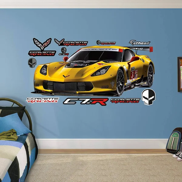 Fathead Motors Corvette C7R Peel and Stick Wall Decal