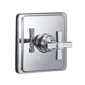 KOHLER K-T13174-3A-CP Pinstripe Pure Volume Control Trim, Cross Handle, Polished Chrome