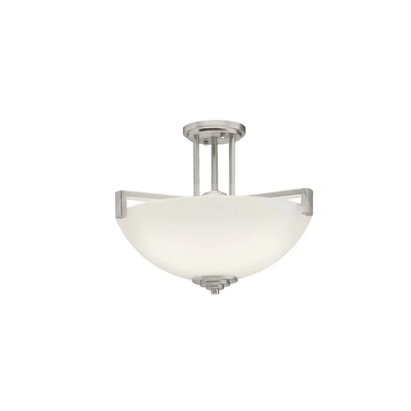 Kichler Eileen 3 Light 17 inch LED Inverted Pendant-Semi Flush in Brushed Nickel 3797NIL18