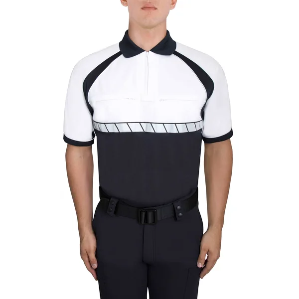 Mens Discount Reflective Shirt - Colorblock Performance Polo Size X-Large Reg in Dark Navy Blue/White, Polyester by Blauer