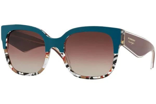 Burberry BE4271F Square Sunglasses - 56-21-145, 3731E2-TOP Green on Check