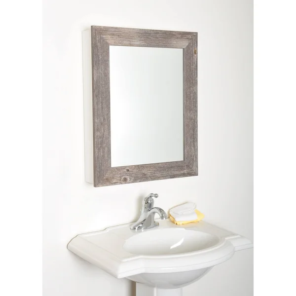 Farmhouse Grain Mirrored Cabinet 60WH-41, 20 x 26 x 5 inches