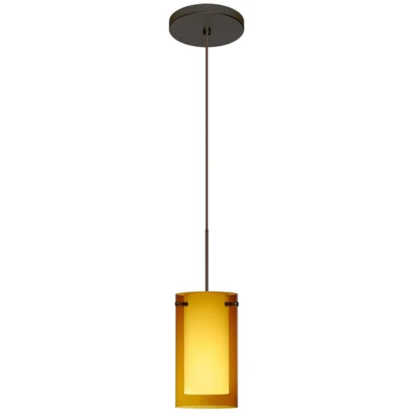 Besa Lighting 1XT-G44007-LED-BR Pahu Pendant Light, Bronze