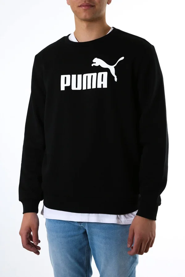 Puma Essential Logo Crew Fleece Sweatshirt - Mens - Black