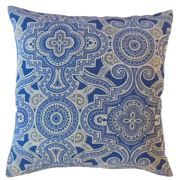 The Pillow Collection Jacory Geometric Decorative Throw Pillow Blue 12 x 18