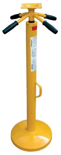Vestil SJ-35 Steel Rounded Base Economy Trailer Stabilizing Jack with Powder Coat Safety Yellow Finish 50000 lbs Capacity