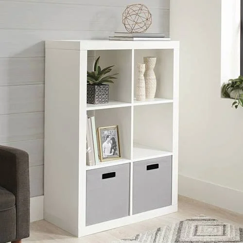 Better Homes and Gardens 6 Cube Storage Organizer, White, Size: Small