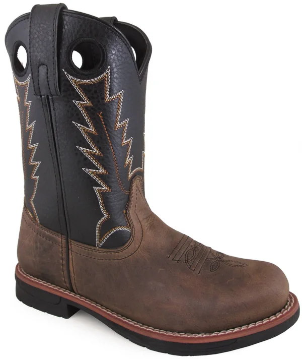 Smoky Mountain Western Boots Boys Buffalo Leather Brown Black 3892