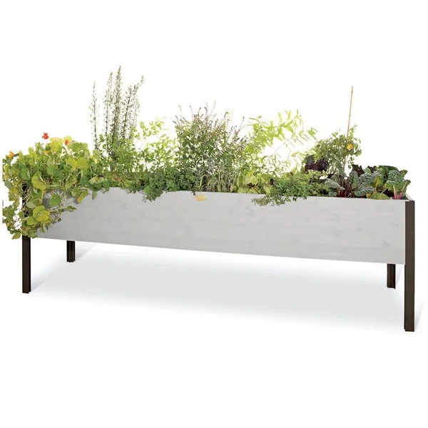 Eco-Stained Elevated Cedar Planter Box 2 ft x 8 ft - Elevated Planters - Gardener's Supply Company