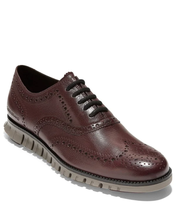 Cole Haan Men's Zerogrand Wingtip Oxford Shoes (Burnished Wine Leather - 16 M)