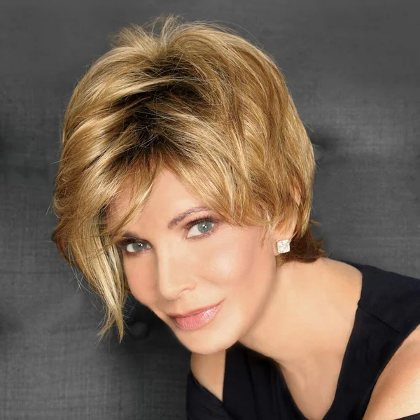 Blonde Short Straight Wavy Wig by Jaclyn Smith Hollywood Lights Lace Front Wig